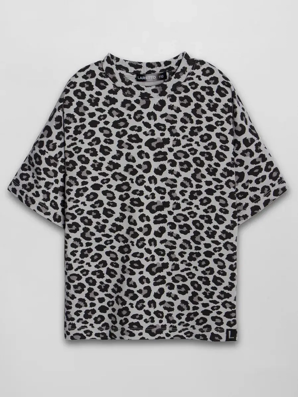 Футболка для девочки серый леопард