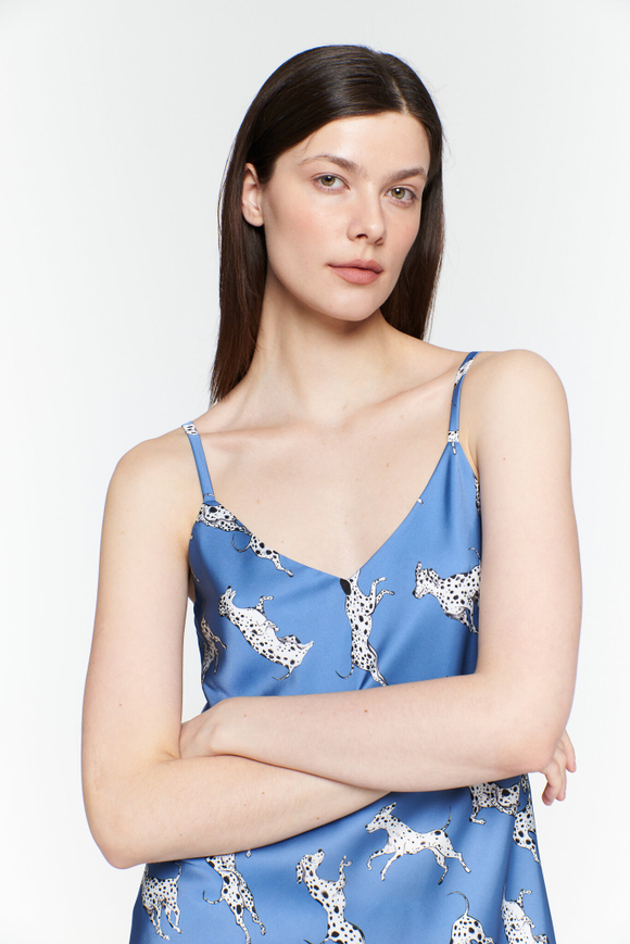 Шелковый топ с далматинцами