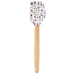 Лопатка кулинарная "Kitchen" 28*6,5*1см.(min12) (силикон, бук обработанный) ( упаковочный пакет)