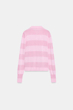 ZARA КАРДИГАН В ПОЛОСКУ, ЛИНЯЛЫЙ РОЗОВЫЙ