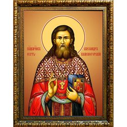 Александр (Дагаев) Усть-Каменогорский пресвитер священномученик. Икона на холсте.