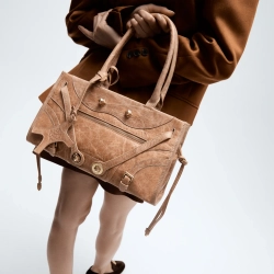 MANC КОЖАНАЯ СУМКА "ZOUZOU", БЕЖЕВЫЙ