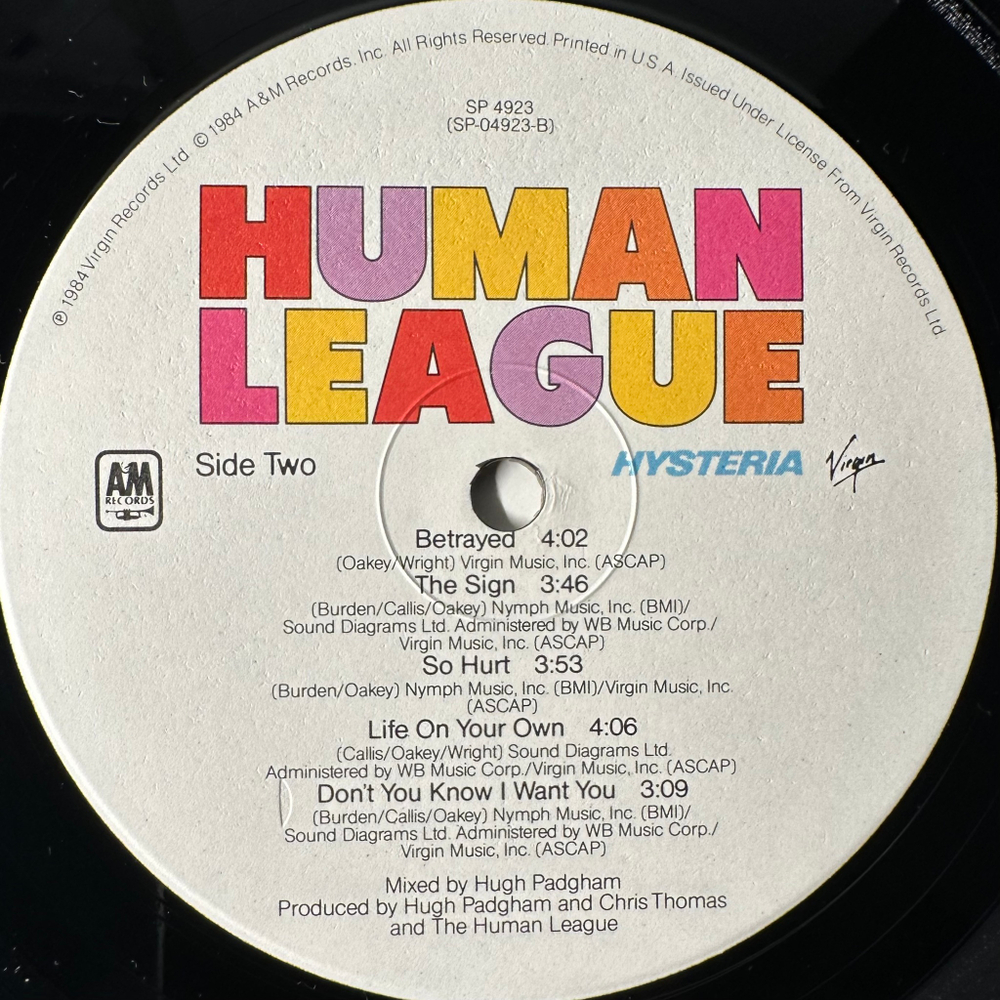 The Human League ‎– Hysteria (США 1984г.)