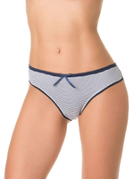 Полосатые трусы-бразилиана с задней частью из кружева (Размер: L) (Цвет: голубой)