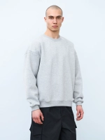 Свитшот оверсайз с начесом (серый меланж)