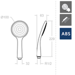Душевая лейка 100мм 1 режим ABS 3521NL