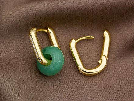 Швензы-Кольца 15х20мм, прямоугольные со стразами