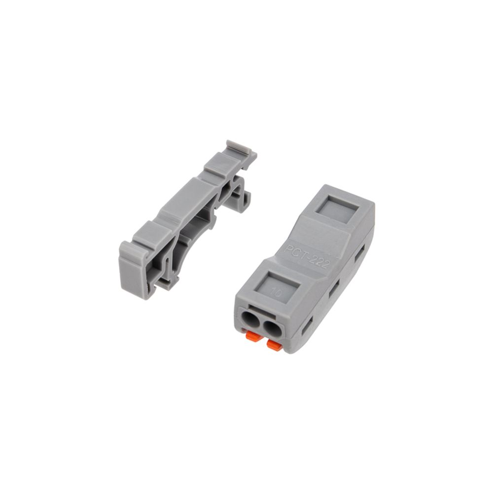 Клемма СМК 222-422D проходная 2-полюсная, с креплением на DIN-рейку (0,08-4 мм²), серая (5 шт./уп.)