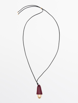 Massimo Dutti Кожаная подвеска, золотой