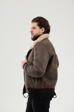 мужская дубленка из овчины с мехом