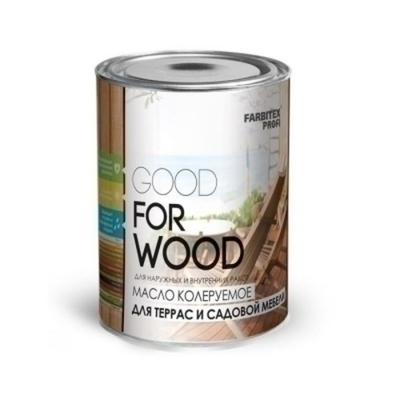Масло колеруемое для террас и садовой мебели дуб 0,75л. FARBITEX PROFI  GOOD FOR WOOD