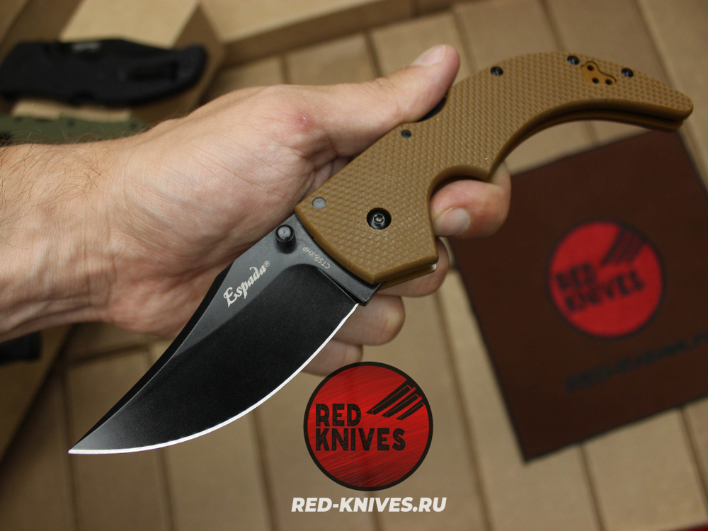 Нож Cold Steel Espada M (Medium) - корич. рукоять, черный клинок RK/Н79