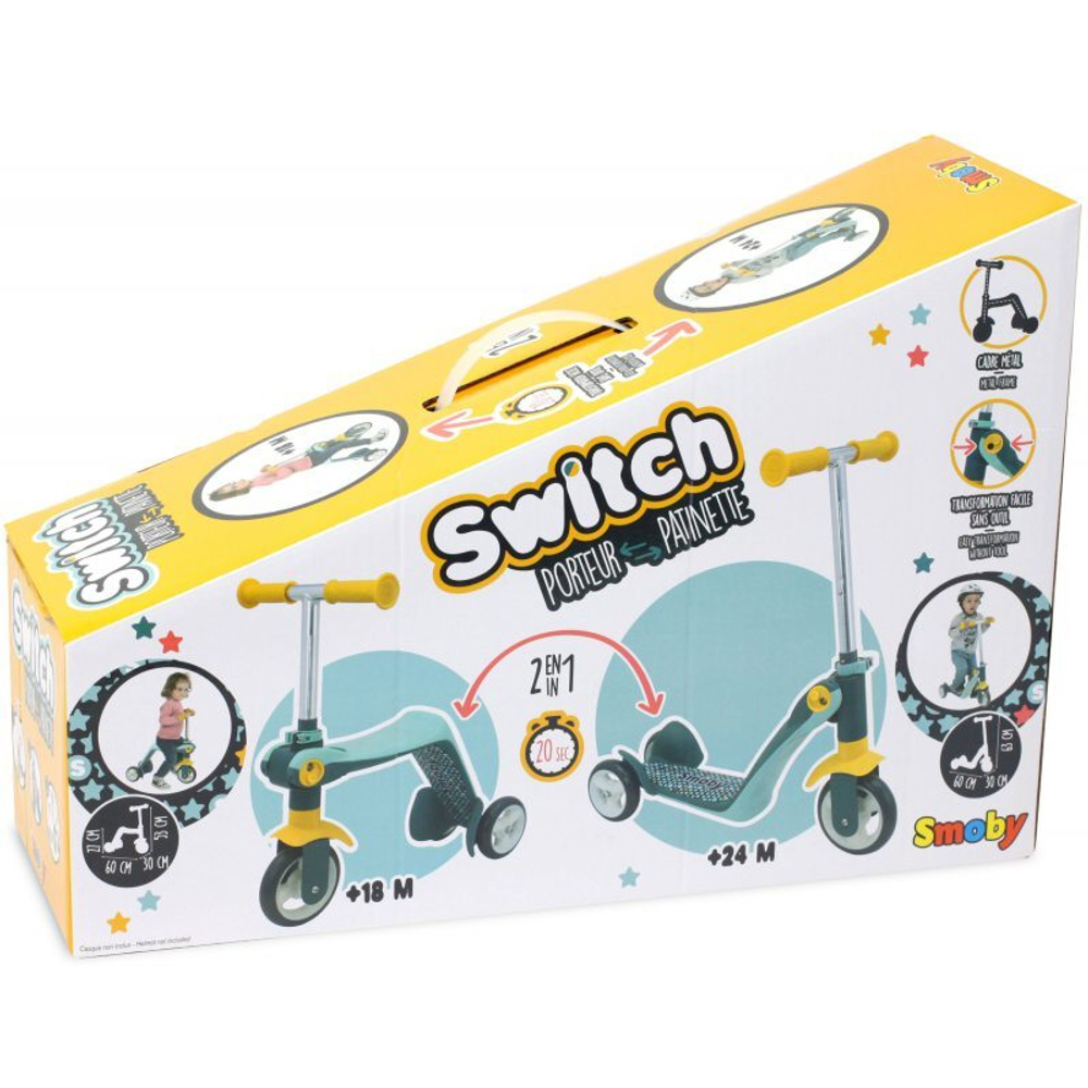 Самокат Smoby2в1, металл, 3 колеса 750612