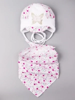 Шапка трикотажная на завязках и снуд