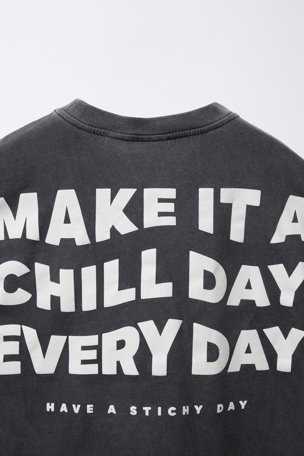 ZARA ФУТБОЛКА С ЭФФЕКТОМ ПОТЕРТОСТИ И ПРИНТОМ LILO & STITCH © DISNEY, АНТРАЦИТОВО-СЕРЫЙ