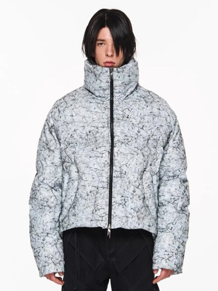 Пуховик BLIND "Crack" Leather Puffer Jacket