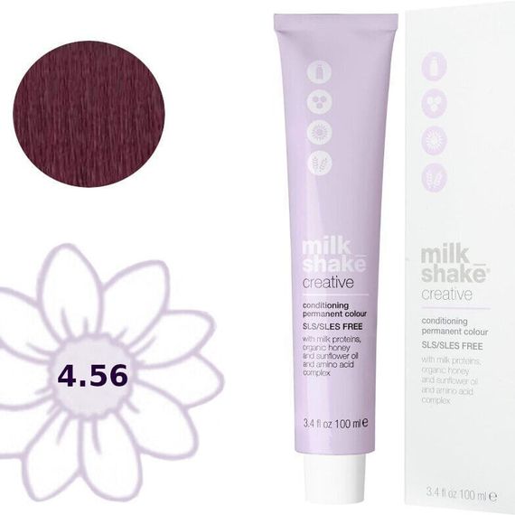 Milk Shake Milk Shake, Creative, SLS/SLES-Free, Permanent Hair Dye, 4.564MR Red Mahogany Medium Brown, 100 ml For Women