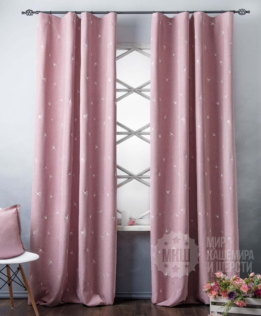 Готовые шторы ПРАЙММ (арт. BL01-245-02) - (145х280)х2 см. - розовые