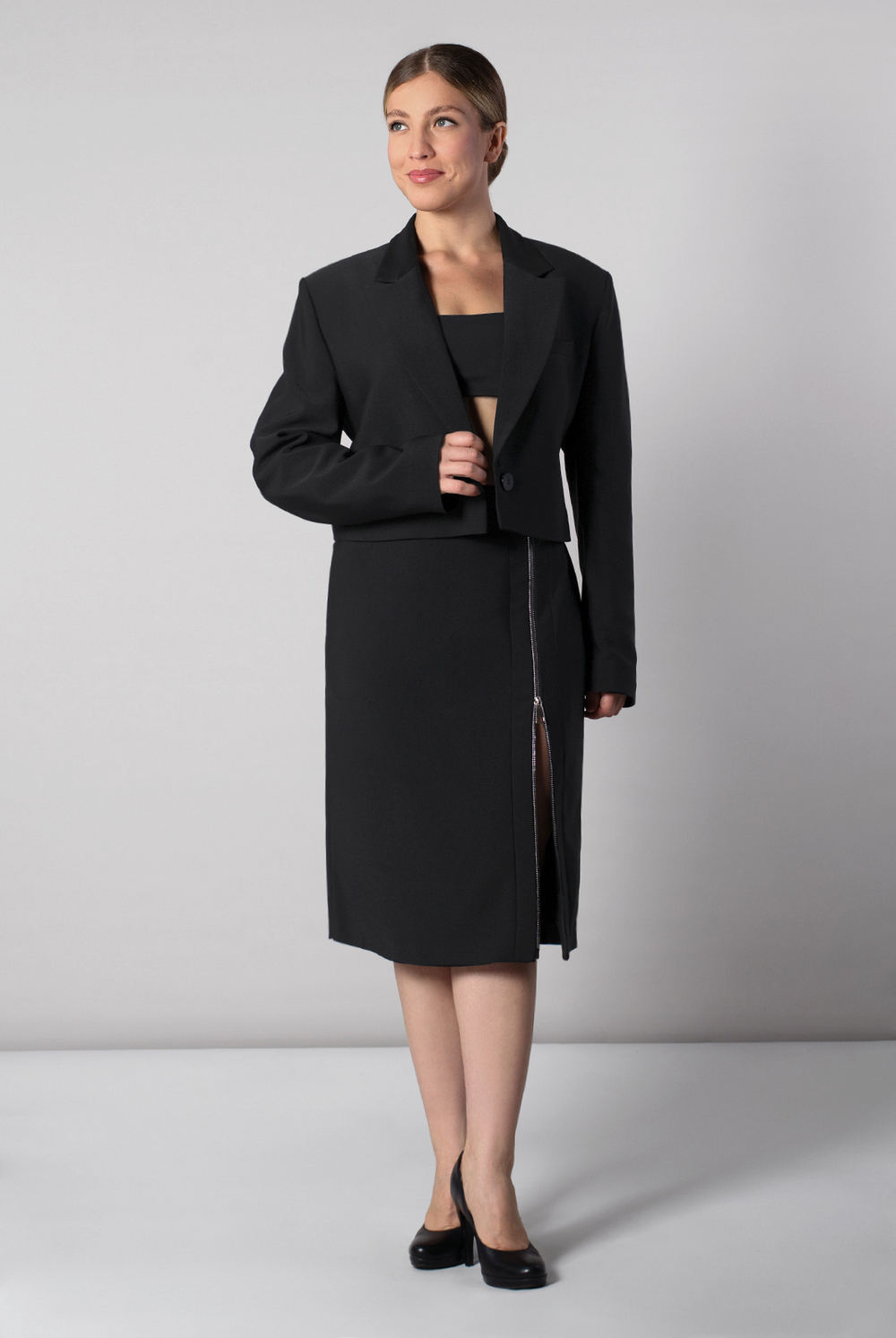 Юбка женская 4394зп, черный #70Ч014394зп