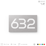 Номер на дверь 632, табличка на дверь для офиса, квартиры, кабинета, аудитории, склада, серая 120х70 мм, Айдентика Технолоджи