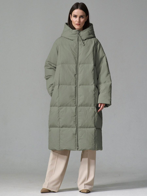 Пуховик длинный, хаки, SilverFox