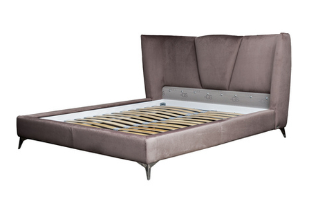 Кровать Сиена(Siena) без мех.велюр коричневый Colt1012-ROSKOR 199x222x116см Garda Decor