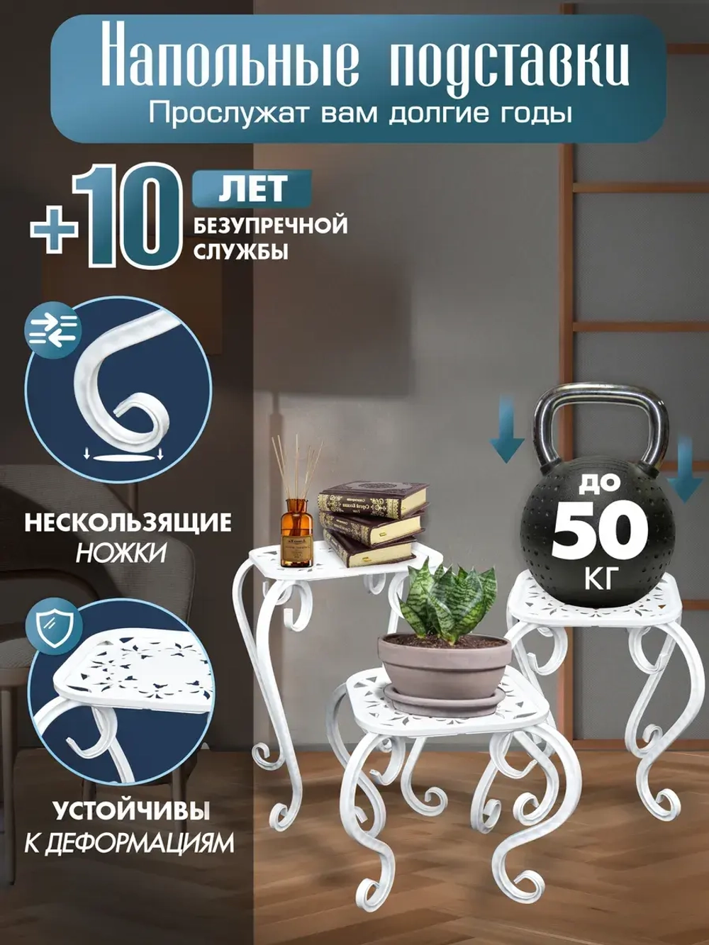 Комплект подставок для цветов Ника-6