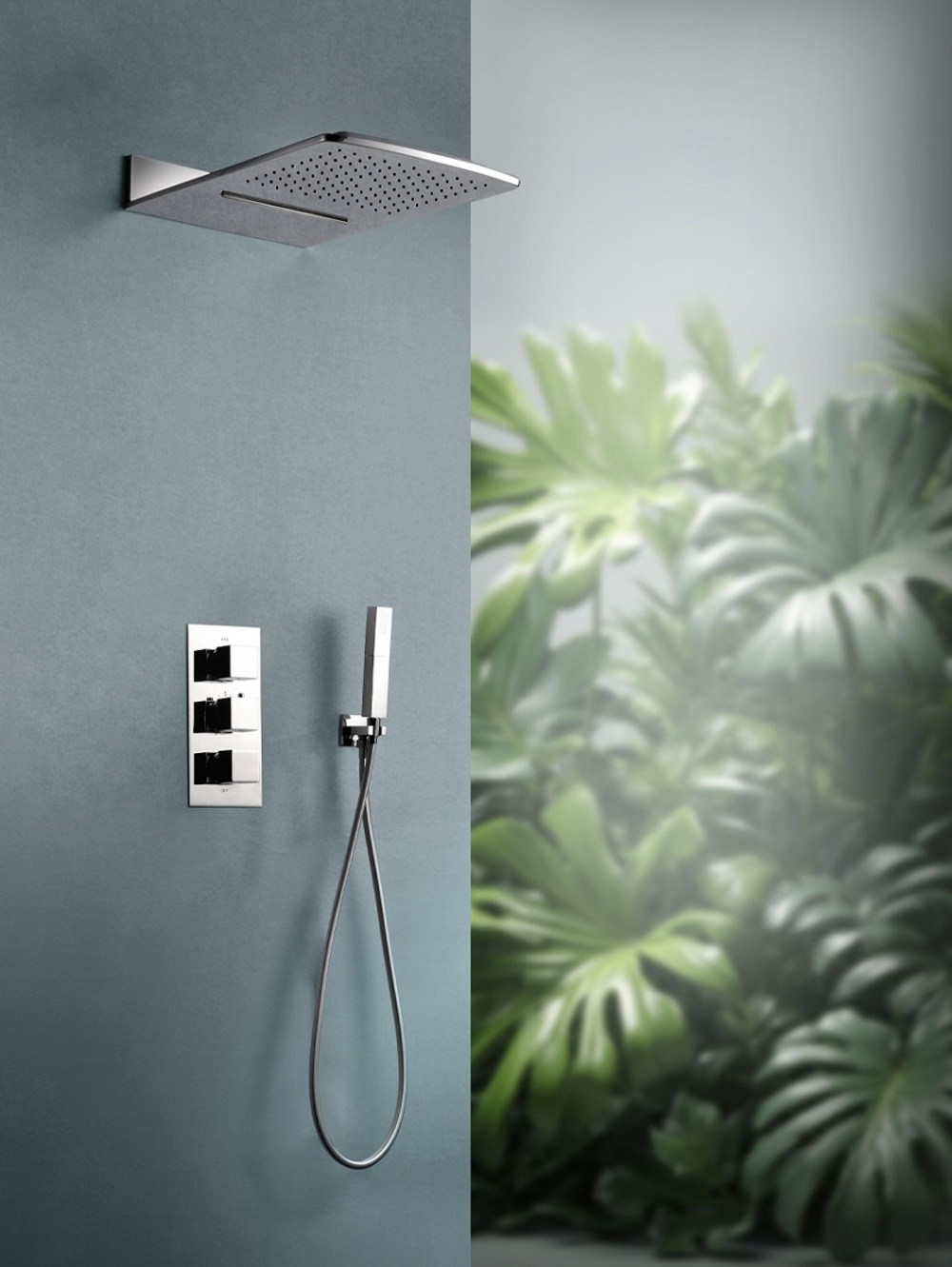 Встраиваемая душевая система с термостатом AltroBagno Cascata 040101 Cr