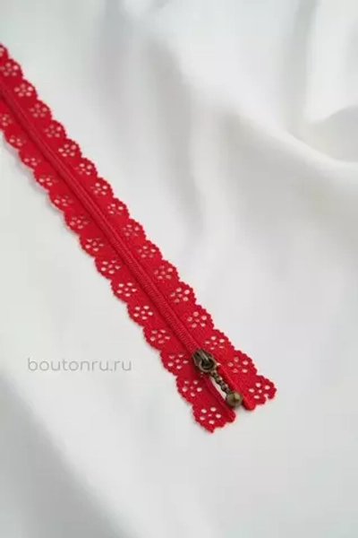 Молния ажурная красная