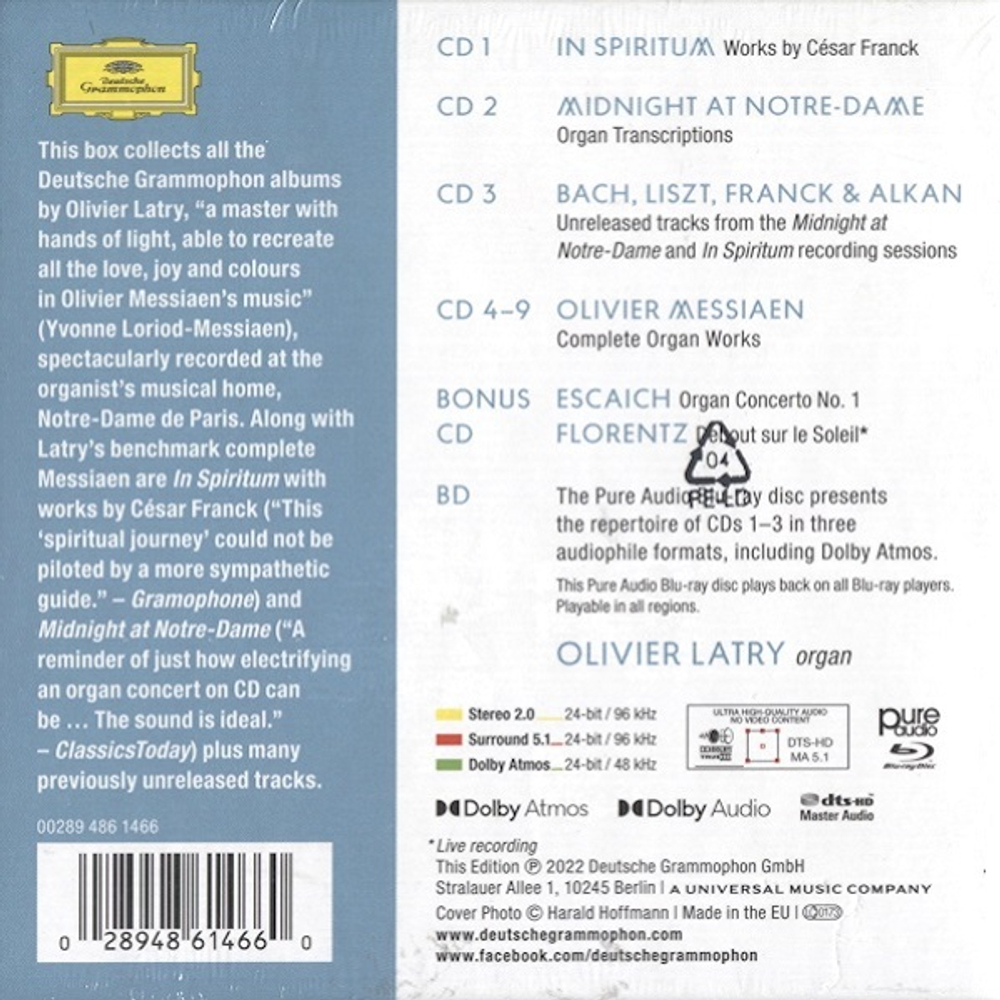 Olivier Latry / Complete Recordings On Deutsche Grammophon (Limited Edition Box Set)(10CD + Blu-ray Audio)