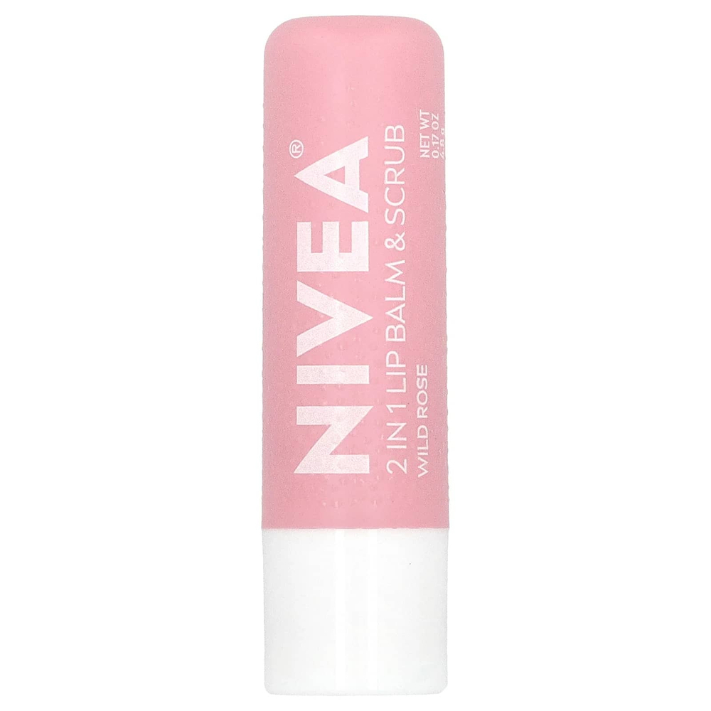 Nivea, Бальзам и скраб 2 в 1, шиповник, 4,8 г (0,17 унции)