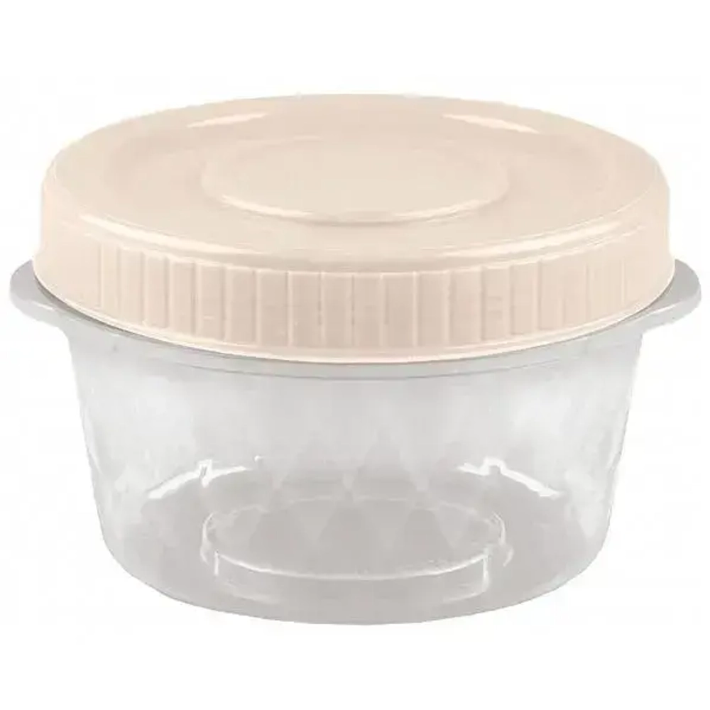 Банка с завинчивающейся крышкой Кристалл 0,6 л бежевый/зеленый (комплект 27 шт)