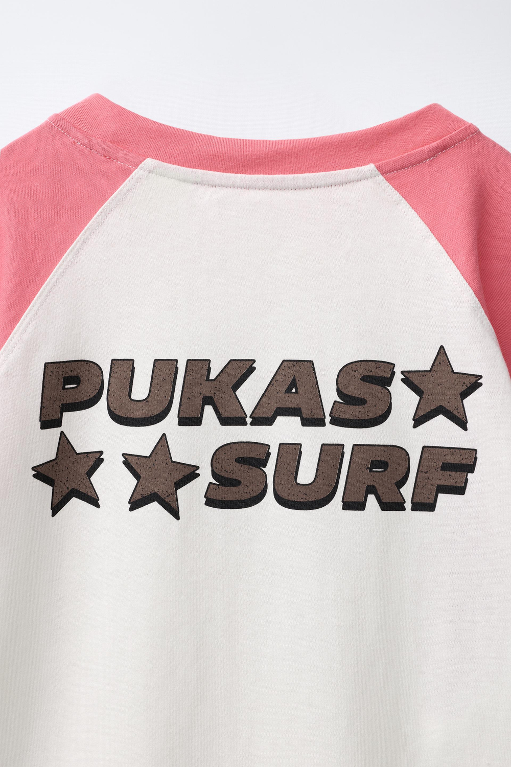 ZARA X PUKAS ФУТБОЛКА С РУКАВАМИ РЕГЛАН PUKAS SURF, РОЗОВЫЙ/БЕЛЫЙ