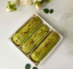 Коробка с прозрачной крышкой под 3 эклера, белая