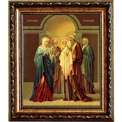 Сретение Господне. Икона на холсте.