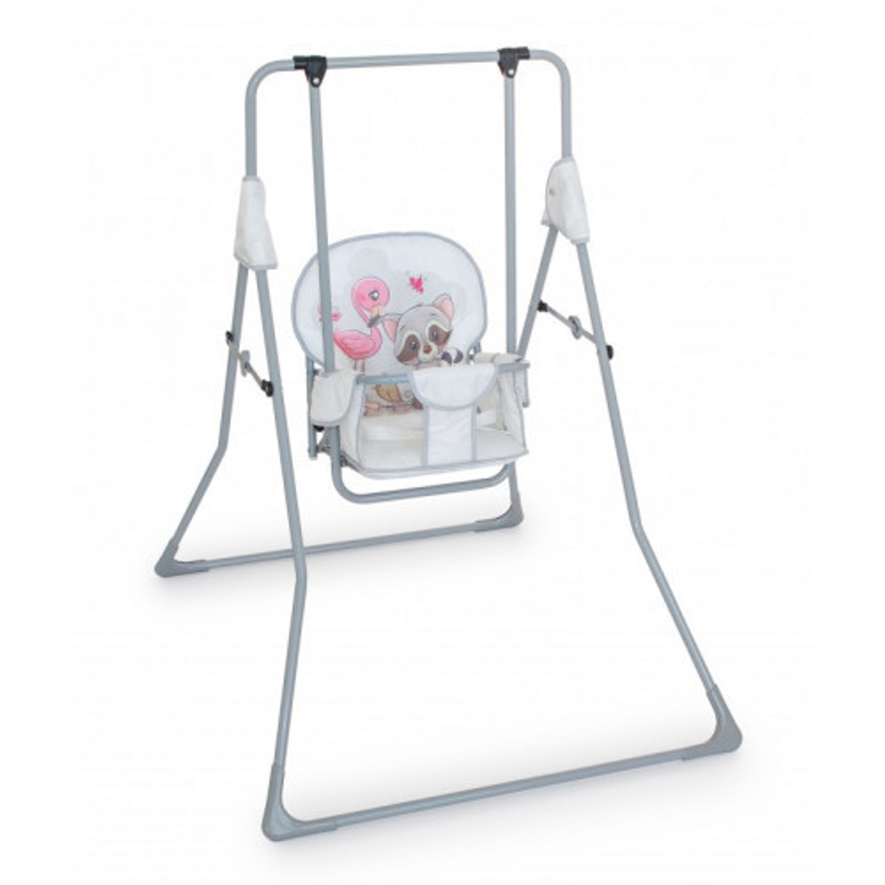 Качель детская напольная (Енот и фламинго (серый) арт.3381)