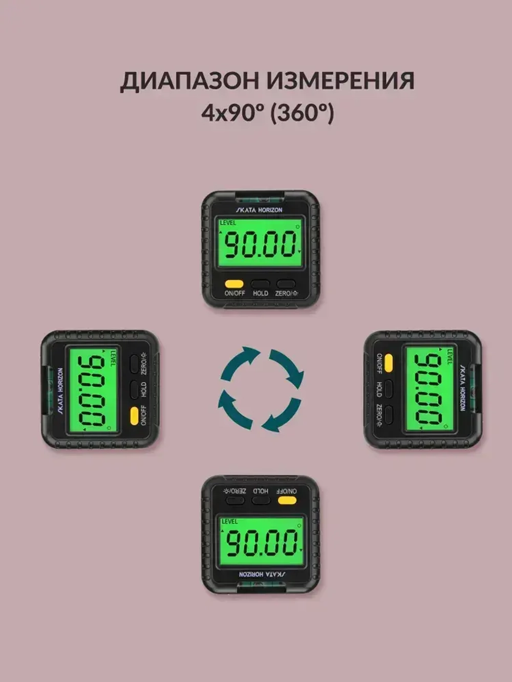 Угломер электронный SKATA HORIZON / с магнитным основанием / с пузырьковым уровнем