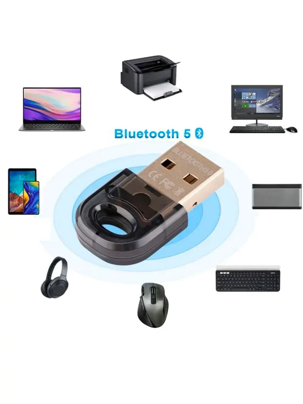 Беспроводной USB адаптер Dongle Bluetooth 5.0 RTL8761B