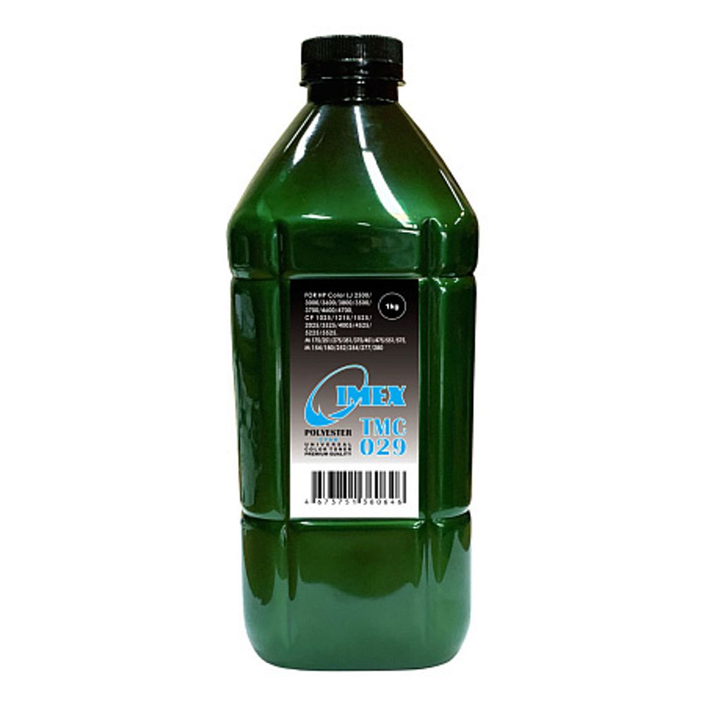 Тонер для HP Color Универсал тип TMC029 (1кг, голубой, Polyester, IMEX) Green Line