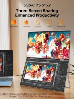 15.6" Портативный двойной монитор с откидной подставкой Delta Lite FHD IPS 1980х1080, 60 Гц