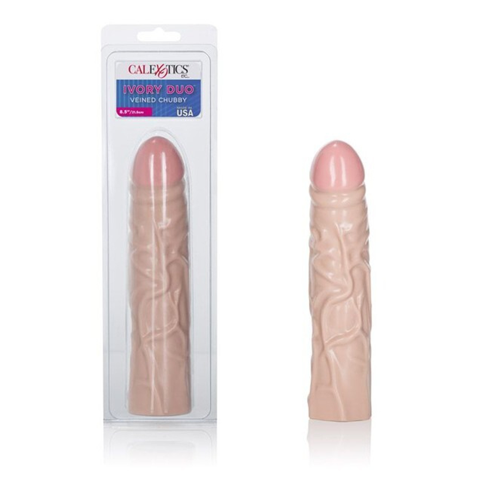 Реалистичный фаллос с венками Ivory Duo 8.5'' (Цвет: телесный)