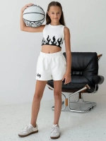 Спортивный костюм для девочки в сад топ и шорты