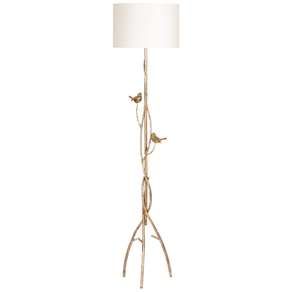 Светильник напольный торшер Терра с абажуром Винтаж-2 Айвори