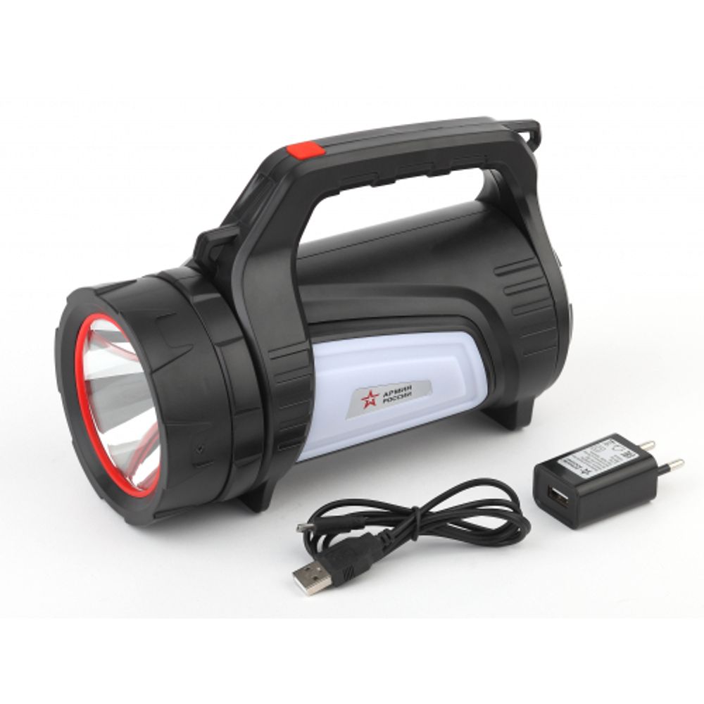 Светодиодный фонарь АРМИЯ РОССИИ PA-702 Шмель прожекторный аккумуляторный красный маяк боковой свет powerpank