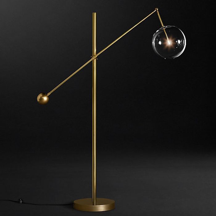 Напольный светильник Restoration Hardware Glass Globe Mobile Lever Lacquered Burnished Brass