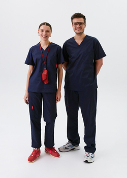 Брюки медицинские унисекс Ред Бейс, нэви хлопок