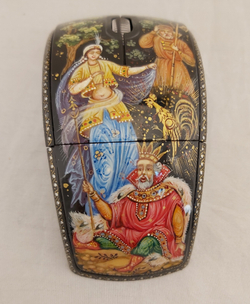 Мышь беспроводная, складная "Сказка о золотом петушке" N3