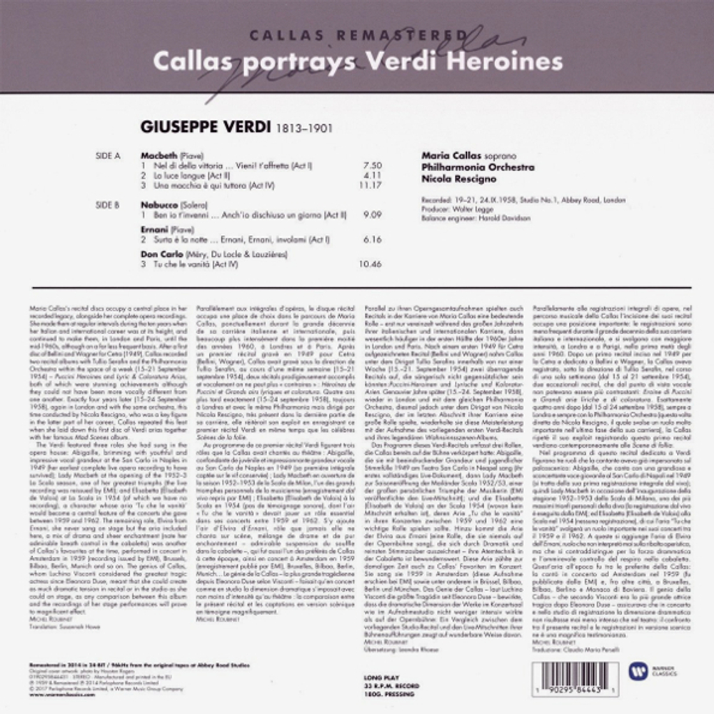 Maria Callas / Callas Portrays Verdi Heroines (LP)