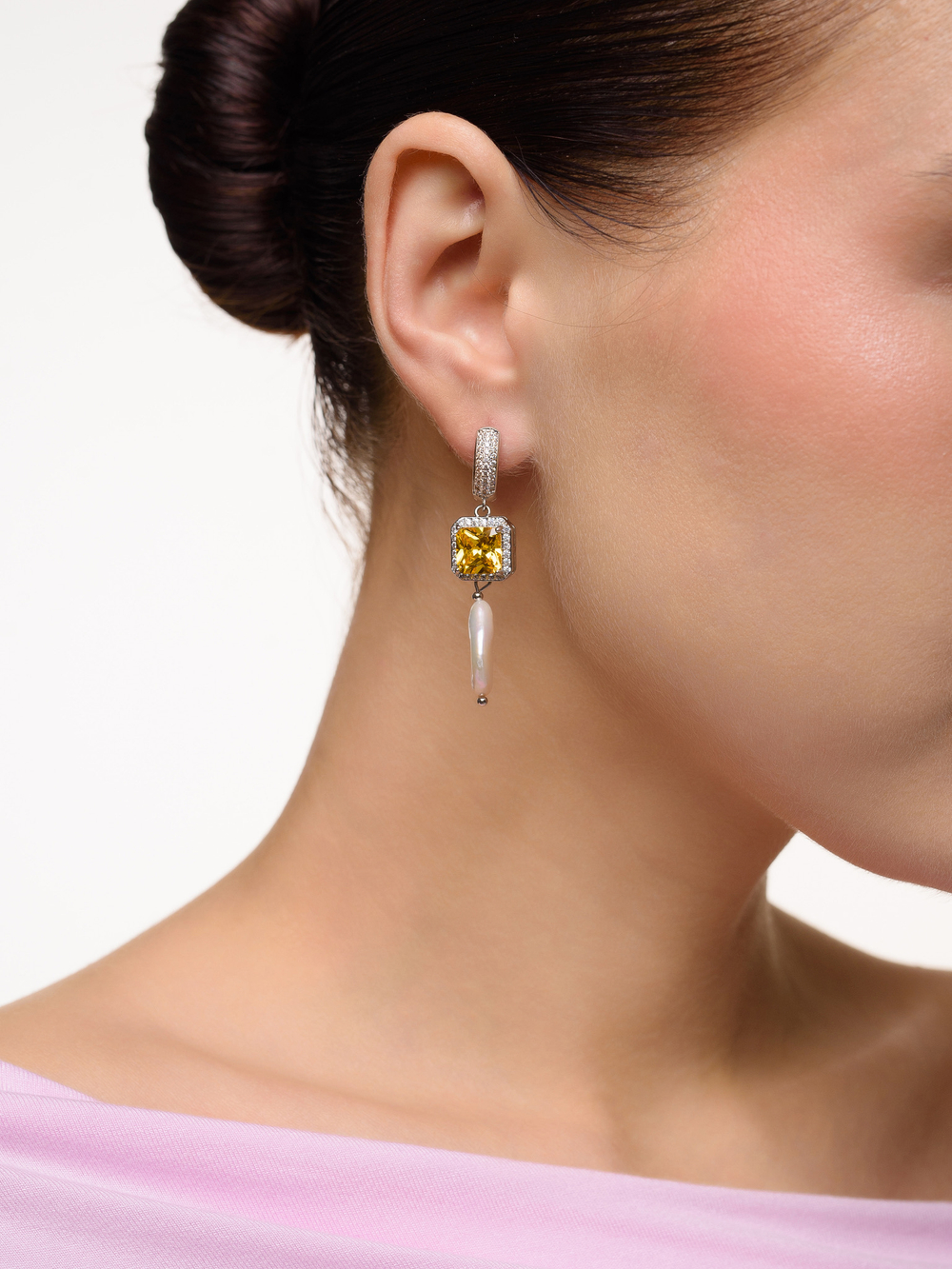 Серьги "NEW Posh" из жемчуга с цирконами