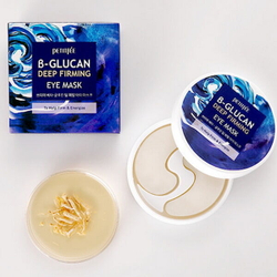 Укрепляющие тканевые патчи для глаз с бета-глюканом Petitfee B-Glucan Deep Firming Eye Mask, 60шт